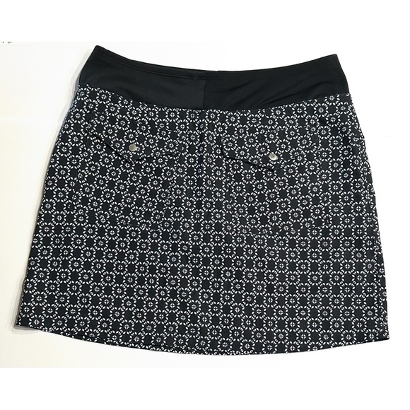Cypress Club Womens Black/White Tummy Smoothing Skort Skirt Shorts A-Line Size M - Picture 1 of 9